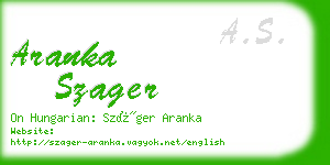 aranka szager business card